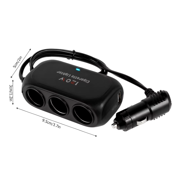 3 USB Sockets Fast Car Charger - daudcars